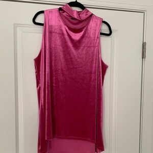 Tahari XL pink  Sleeveless Velvet Top lingerie cut nwot